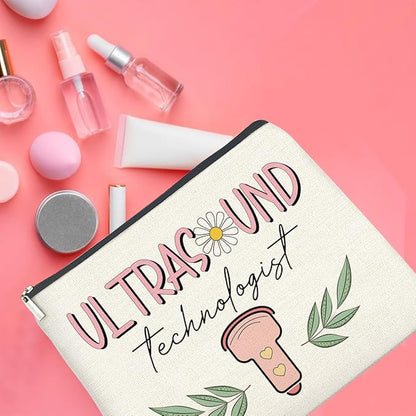 Ultrasound Technologist Gift Makeup Bag Sonogram Tech Gifts, Gifts for Women Sonographer Nurse Cosmetic Bag Zipper Makeup Pouch