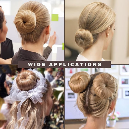 Teenitor Hair Bun Shaper Set, 4Pcs Hair Donut Bun Maker(Extra-large, Large, Medium, Small) with 20 pcs Large Bobby Pins, Tan Brown