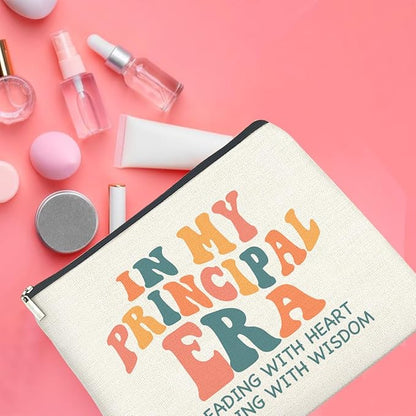 Principal Gifts Makeup Bag Principal Thank You Gifts in My Principal Era Cosmetic Bag Zipper Makeup Pouch
