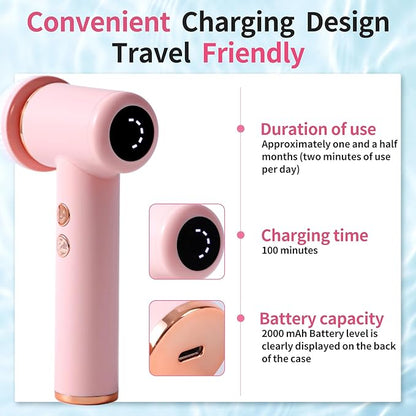 4 in 1 Facial Cleansing Brush, Multi Function Electrical Face Wash, Brush IPX6 Waterproof Portable Face Scrubber, 5 Speed Adjustable, 2 Rotation Directions Adjustable, Gift for Women Men (Pink)