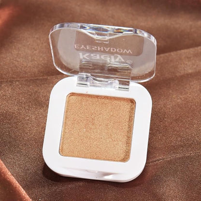 Kaely Pressed Single Eyeshadow Makeup, Golden Shimmer Highly Pigmented Monochrome Eye Shadow Palette, Waterproof Neutral Powder Mini Eyeshadow, sombras para ojos, Lightweight Blendable, 06