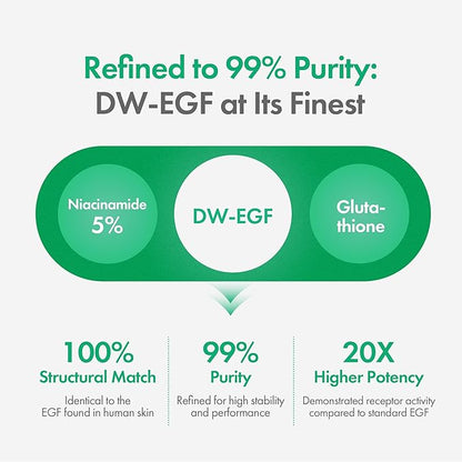 Easydew DW-EGF Melatoning Ampoule 1X - Hydrating Dark Spot Serum with Niacinamide & Glutathione for Uneven Skin - Fast Absorbing Day & Night Ampoule Korean Skin Care (Bottle 1.01 fl oz, EGF 1X)