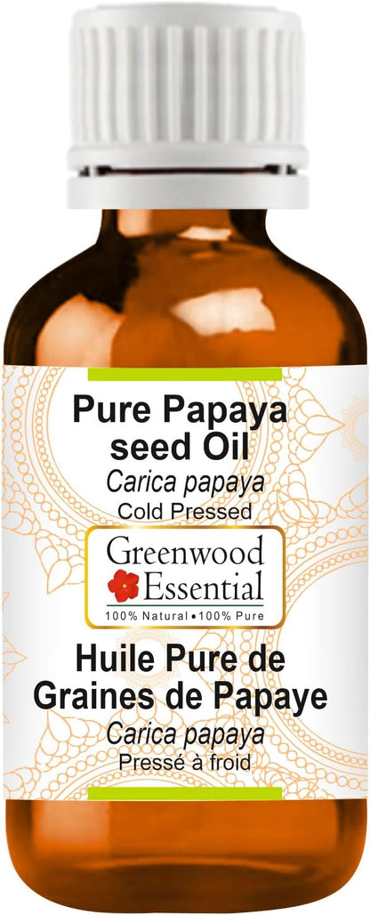Greenwood Essential Pure Papaya seed Oil (Carica papaya) 100% Natural Therapeutic Grade Cold Pressed for Personal Care 15ml (0.50 oz)