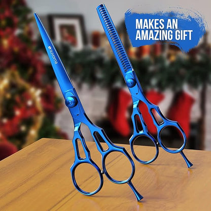 Suvorna Hair Cutting Scissors Professional with Thinning Shears for Hair | 2 Pcs Hair Shears | J2 Japanese Stainless Steel Professional Hair Scissors | 5.5" Hair Shear Professional.