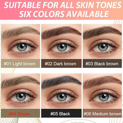 1Pcs Brown Magic Microblading Eyebrow Pencil Contouring Pen Brow for Eyes, Dual-Ended Micro-Fork-Tips Applicator for Hair Like Strokes with Dual-ended Eyebrow Brush Long Wear Waterproof lápiz de cejas