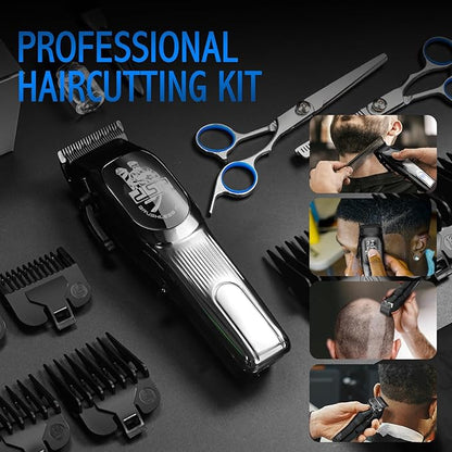 DSP Professional Hair Clipper for Men, Brushless Motor with 4CR DLC+Ceramic Blade, Rechargeable Cordless Hair Cutting Kit- Gift for Men (Silver)