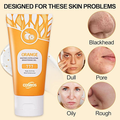 Orange Exfoliating Gel Scrub for Face and Body, Orange Peeling Gel, Deep Clean Pores, Remove Blackheads & Moisturize Skin, Orange Exfoliating Gel for All Types Skin (1PC)