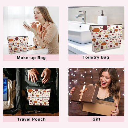 Friends TV Show Merchandise Gifts for Women Travel Cosmetic Bag, Funny Friends TV Show Merchandise Birthday Friendship Gifts for Women Fans Bestie