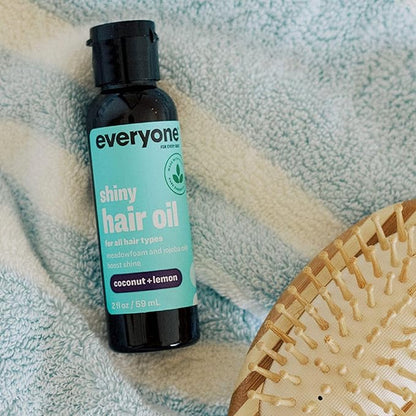 Everyone Hair Care Hair Oil - Coconut & Lemon, 2 fl oz Bottle, Hair Treatment Oils for Shiny Hair, Flyaways & Frizz Control, Sulfate Free & Paraben Free