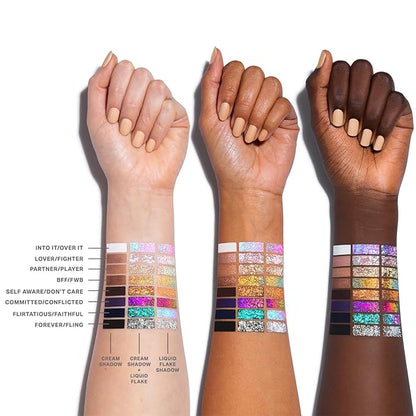 Morphe Mixed Signals Dual-Ended Eyeshadow Stick - Cream Eyeshadow Pigment & Chrome Liquid Flakes for Bold, Layered Eye Makeup Looks - Self Ware/Don't Care (0.96 oz)