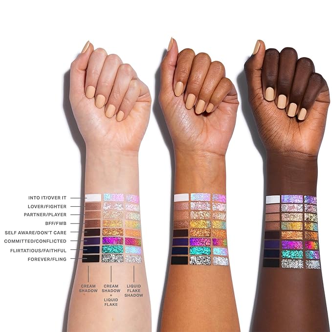 Morphe Mixed Signals Dual-Ended Eyeshadow Stick - Cream Eyeshadow Pigment & Chrome Liquid Flakes for Bold, Layered Eye Makeup Looks - Partner/Player (0.96 oz)