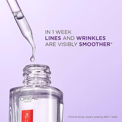 L'Oreal Paris Revitalift 1.5% Pure Hyaluronic Acid Serum for Face, Anti Aging Serum to Hydrate Skin & Reduce Wrinkles, Fragrance Free Skin Care for All Skin Types, 1 Oz