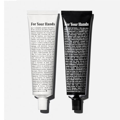 Nécessaire The Hand Duo – The Hand Cream + The Hand Retinol Treatment Holiday Gift Set for Dry Hands – Daily Moisture + Nighttime Repair with Ceramides, Peptides & Retinol – 2 x 2.5 oz