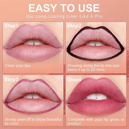 OETUIOW Lip Liner Stain, Lip Stain Moisturizing & Enhancing Complexion for All Skin Types Women, Lip Lint Waterproof & Long-Lasting (Coral)