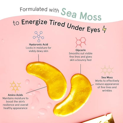 grace & stella Award Winning Under Eye Mask - Travel Essentials - Birthday Gifts for Women - Gel Eye Patches for Dark Circles, Puffy Eyes, Wrinkles, Undereye Bags - Vegan - Self Care (24 Pairs, Gold)