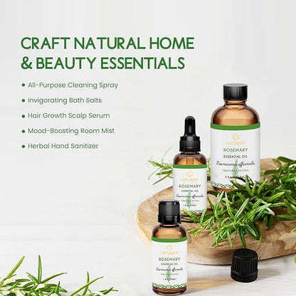 Rosemary Oil for Hair Growth Organic 1 Oz - 100% Pure Rosemary Essential Oil- 30ml