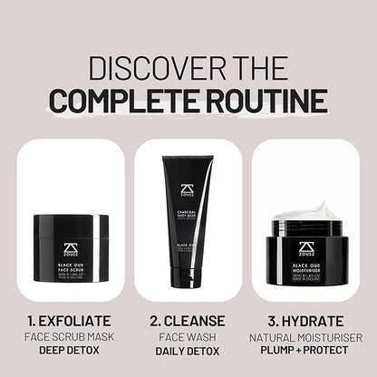 ZOUSZ Black Oud Charcoal Face Wash for Men – Daily Detox Activated Charcoal Face Cleanser – Premium Mens Skincare – Refreshing Face Wash Gift for Men, 100ml