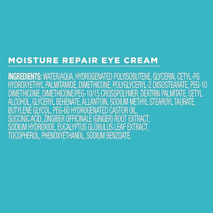 Curel Japanese Skin Care Moisture Repair Eye Cream, Under Eye Cream for Dark Circles, Dry, Sensitive Skin, Fine Lines, with Ceramides, pH Balanced, Fragrance & Alcohol Free Face Moisturizer, 0.8 Oz