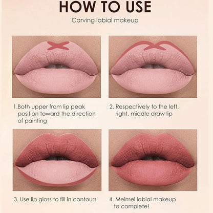 BestLand 6Pcs Matte Liquid Lipstick and Lip Liner Set, Non-Stick Cup Not Fade Waterproof 24 Hour Lip Gloss Nude Brown Lip Liner Pencil for Women, labiales mate 24 horas originales (Set B)