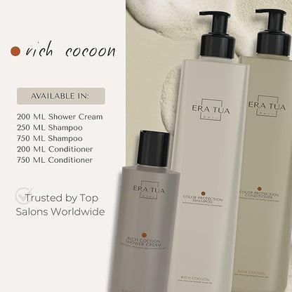 Rich Cocoon Shower Cream | Dutch Made & Formulated Moisturizing Body Wash for All Skin Types | Cozy Scent of Warm Wood, White Amber & Jasmine 200 ML