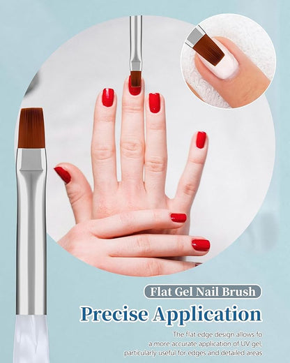 3PCS Nail Polish Clean Up Brush, Round&Falt&Angled Acetone Resistant Nail Brush for OPI Nail Polish Remover, Fingernail Cleaning Brushes at Home Nail Art and Designs(Calligraphy White)
