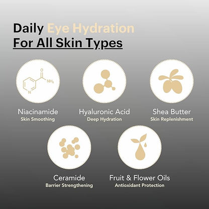 Knours. One Perfect Firming + Plumping Eye Cream with Hyaluronic & Ceramide Niacinamide Shea Butter Fruit + Flower Oils for a refreshed, Smooth Look, New & Improved Formula 20ml/0.68 fl. oz.