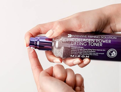 MIZON Collagen Power Lifting Toner Hydrolyzed Collagen with Adenosine Vitamin E Moisturizing Skin Booster for Dry Rough and Aging Skin (120ml 4.06 fl oz)