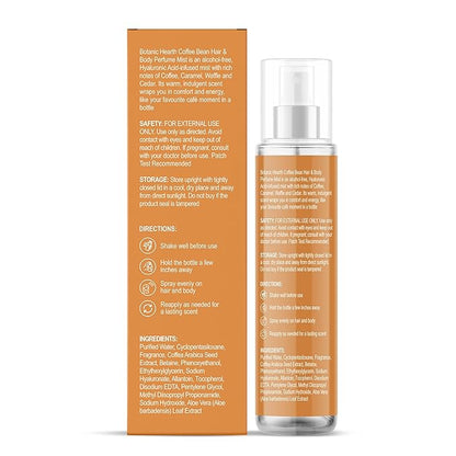 Botanic Hearth Coffee Bean Hair Perfume & Body Perfume Mist with Hyaluronic Acid – Alcohol-Free Body Spray for Long Lasting Fragrance & Hydration – Refreshing Coffee Scent, 3.4 fl oz / 100 ml