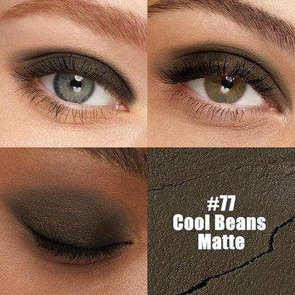 evpct Black Cocoa Matte Cream Eye Shadow Sticks Brightener Pencils for Women, Black Cocoa Silky Eyeshadow Applicator Stick Pen Waterproof, Blendable Crease-Proof Stick Eyeshadow Matte Eye Makeup 77