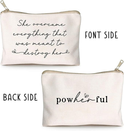 She Over Came Everything That Was Sent To Destroy Her Makeup Bag Women Empowerment Gift To Girl Boss Strong Women Female Empowerment Gift