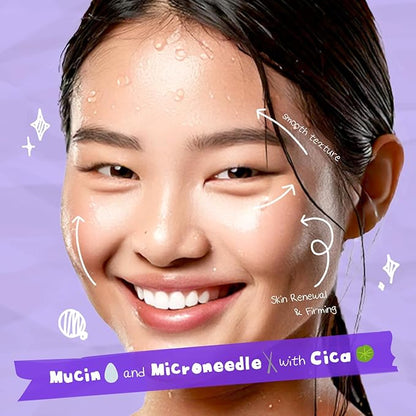 Daily Microneedle Serum "Angry Snail" – 92% Snail Mucin, Microneedle Shot 300, Cica Care, Hydration Serum, Glass Skin, Korean Beauty, 1.69 fl oz / 50ml