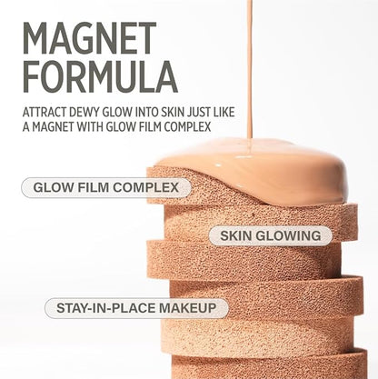 KEYTH PINK MAGNET CUSHION #01 IVORY BEIGE (15G, 0.52 OZ.) / Magnetic Adherence, Dewy Radiance, 77% moisture essence, Glow Film Complex, Skin Film Polymer