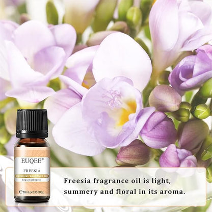 EUQEE Nature Air Premium Grade Scented Oils Gift Set - Sea Breeze, Forest Pine, Bamboo & Teak, Cedarwood, Sandalwood, Freesia (10ml)