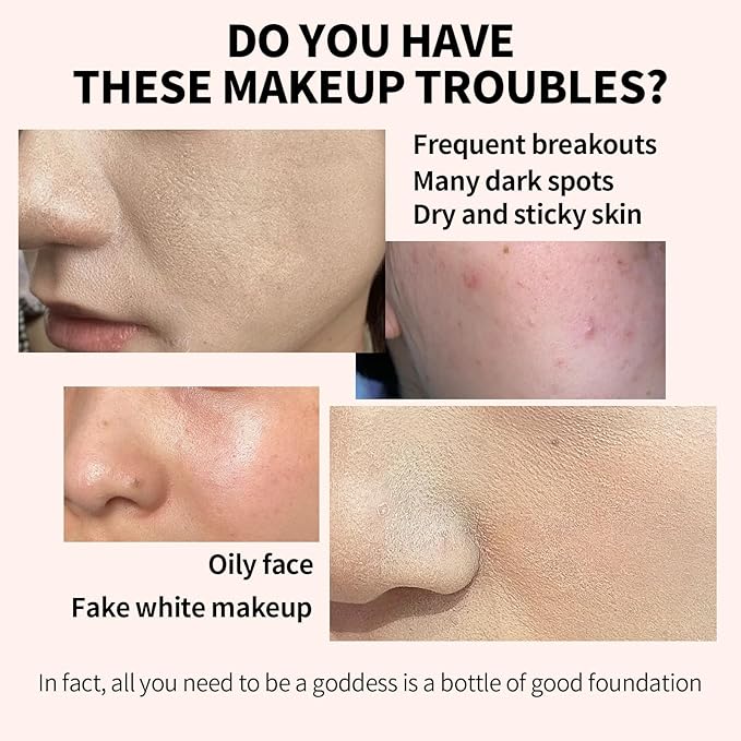 6-in-1 Makeup Infused with 1% Hyaluronic Acid- Matte + Poreless Liquid Foundation For A Glowing & Soft-Focus Look, Suitable for All Skin Types (106 Light, 6-in-1 Makeup Foundation)