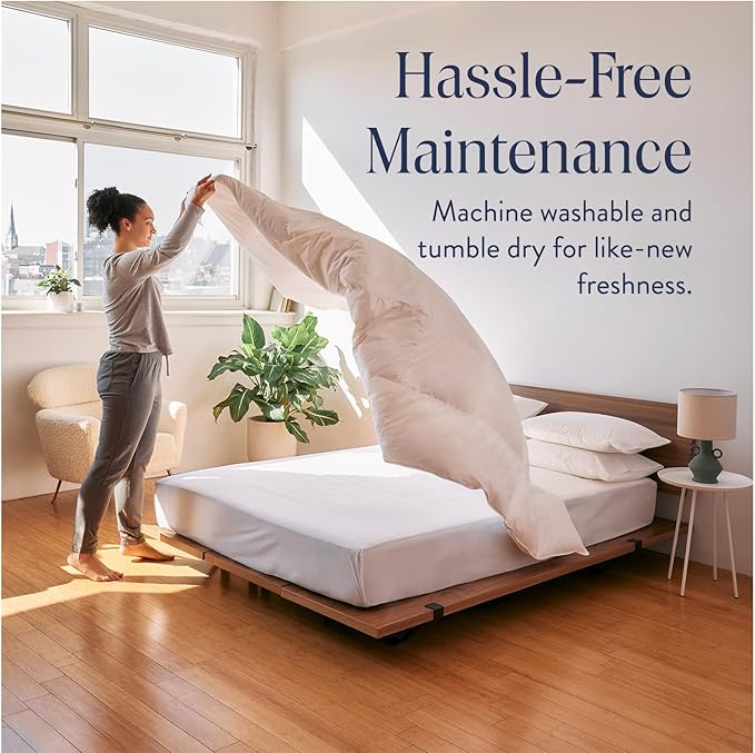 Brooklinen All Season Luxury Down Comforter, 100% Natural Canadian Duck Down Duvet Insert - 700 Fill Power, 100% Cotton Shell, Baffle Box Construction, Full/Queen Size Comforter
