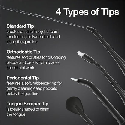 AquaSonic Aqua Flosser - Cordless Rechargeable Water Flosser for Teeth - Waterproof, Portable Oral Irrigator for Dental Cleaning with 5 Jet Tips – Braces Home Travel