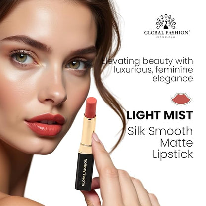 Global Fashion Silk Smooth Matte Lipstick – Long-Lasting, Luxurious Color, Rich Hydration, Lightweight Formula, Lightweight Matte Lip Color for Women, Available in Multiple Shades (108, 0.12 oz)