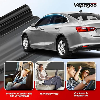 Vepagoo Nano Ceramic Car Window Tint Film 20% VLT- 20" in 20'Ft Privacy Window Tint, Blocks UV/IR Rays, Heat & Glare - Scratch Resistance Car Window Film