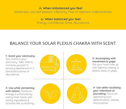 Solar Plexus Chakra Natural Mist by Aromafume | 100ml/3.3 fl oz | Manipura | Aromatherapy Spray for Chakra Balance | Lemongrass & Rosemary Extracts | Essential Oil Spray for Meditation, Yoga, Reiki