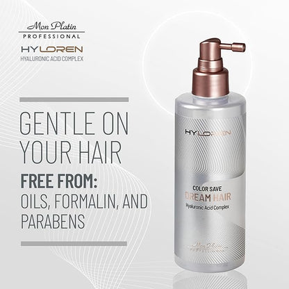 Hyloren Dream Blow Dry Hair Spray Heat Protection for Colored/Dry Hair - Color Save Formula, Humidity Resistant, Smooth, Uniform Hair, Locks in Moisture, High Gloss Shine - 250ML