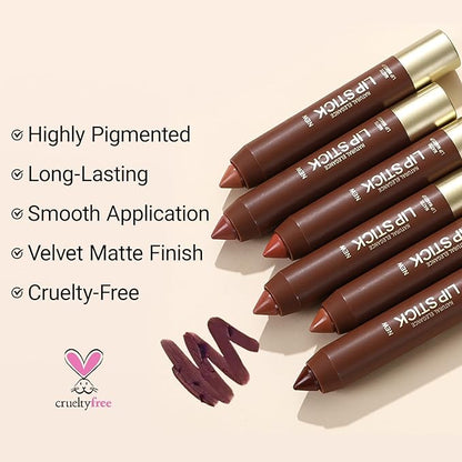 Erinde Matte Lipstick Lip Liner Crayon for Women, 24 Hour Lipstick Lip Liner Pencil, Neutral Lip Stick Lipliner Waterproof Long Lasting Smudge Proof, Vegan & Cruelty-Free, 04 Tomato Coral