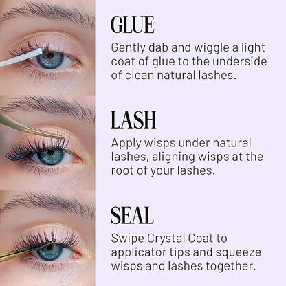 Lilac St - Dawn Natural Faux Eyelash Clusters (14mm) - No "Makeup" Look - DIY Lash Extension Wisps - Lightweight & Lifelike - Lasts 10 Days - Cruelty Free, Vegan, Women Founded - 10 Lashes