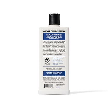 Duke Cannon Supply Co. Thick High Viscosity Body Wash - 3X Thicker, Cleansing Shower and Bath Gel, Mineral-Enriched Body Wash - Citrus Musk + Cedarwood - Mens Body Scrub - Naval Diplomacy (18 oz)