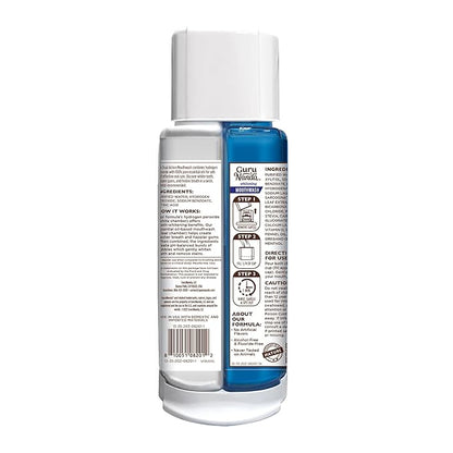 GuruNanda Teeth Whitening Dual Barrel Oxyburst Mouthwash - Alcohol & Fluoride Free, Hydrogen Peroxide to Promote Whiter Teeth - Wild Mint - 20 Fl Oz