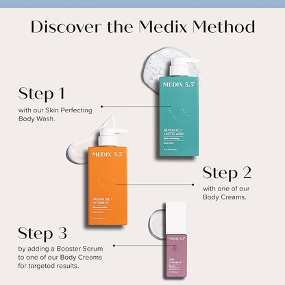 Medix 5.5 Argan Oil + Vitamin E Cream Anti Aging Skin Care Moisturizer Body Lotion For Women & Men | Firming Body Lotion Reduces Look Of Wrinkles, Cellulite, Crepey Skin, & Uneven Skin Tone, 2-Pack