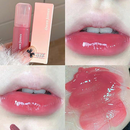 4PCS Hydrating Lip Gloss Set,Highly-Pigmented Korean Lip Glaze,Plumping Lipgloss, Moisturizing Mirror Liquid Lipstick, Non-Stick Cup,Glossy Finish,Long-lasting Natural Makeup