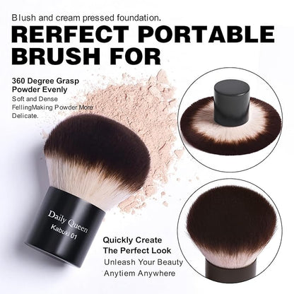 25 pcs Makeup Brush Set Holder Black Professional Kabuki Powder Concealers Eye shadows Blush Eyeliner Eyebrow Contour Eye blending Brushes (25pcs brush with holder)