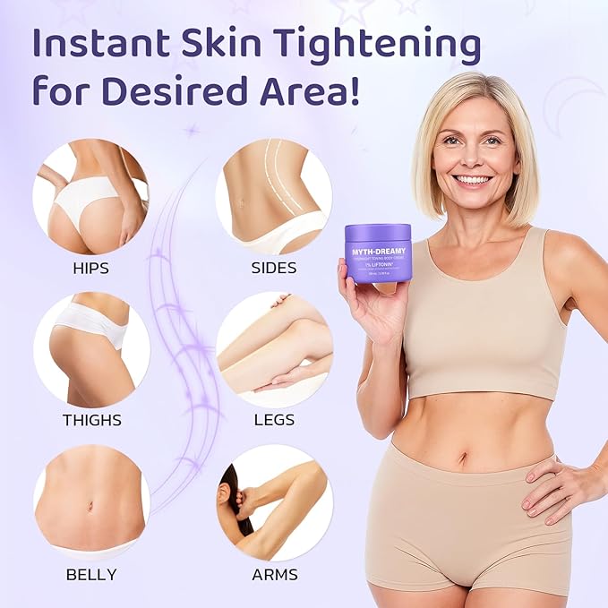 Overnight Toning Body Cream with Gua Sha Tool, Firming Lotion for Loose Skin & Improve Cellulite Appearance, Skin Tightening Cream for body, Belly, Arms, Thighs - 3.38 fl.oz