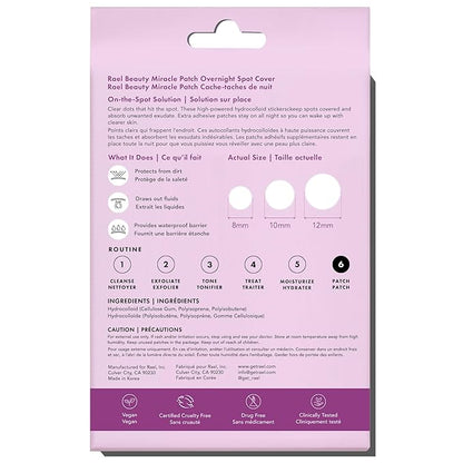Rael Pimple Patches - Miracle Overnight Spot Cover, Thicker & Extra Adhesion, Hydrocolloid Acne Pimple Patch for Face, Zits & Blemishes, Korean Skin Care, 3 Sizes (52 Count)