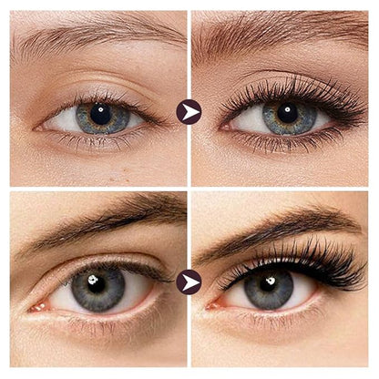Iron Wand Mascara,Waterproof Metal Wand Mascara Tubing, 3D Curling Metal Wands Mascaras Black Washable, Long-lasting 3D Curling Eyelash, Smudge Proof & No Flaking (Black-2 * 2)